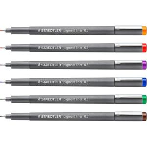 imageStaedtler 30805SB6A6ST Pigment Liners 6PkgAssorted Colors Multicolor