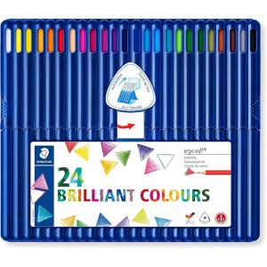 imageStaedtler Ergosoft Colored Pencils Set of 24 Colors in Standup Easel Case 157SB2424 Count Pack of 1