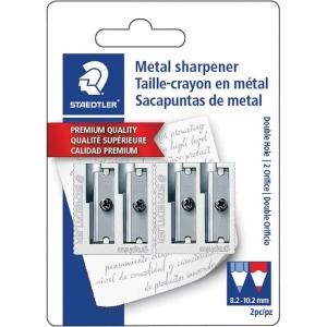 imageStaedtler Metal Sharpeners Double Hole for Pencils and Colored Pencils 2 ea 510 20BK2Silver