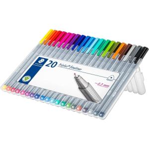 imageStaedtler Triplus Fineliner Porous Point Pen Stick ExtraFine 03 Mm Assorted Ink Colors Silver Barrel 10pack20 Count Pack of 1