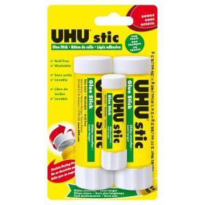 imageUHU stic Glue Stick Solvent Free Washable Screw on Cap for School Crafts Scrapbooking 1 x 21g Blister White2 Pack 141 oz  Bonus 029 oz