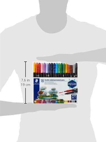 imageSTAEDTLER DoubleEnded Permanent Pens Ideal for marking and drawing on almost anything 36 Assorted Colors 3187 TB361 count Pack of 18