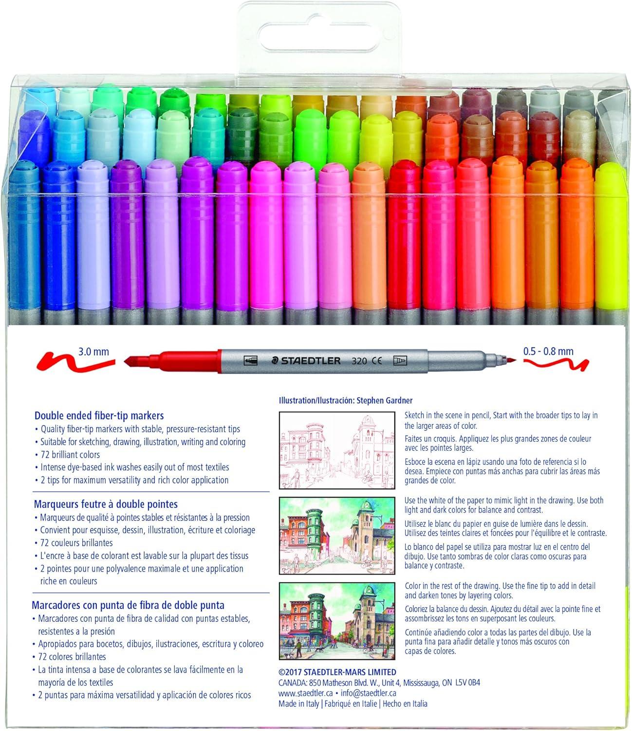 STAEDTLER double ended fibertip markers, for sketching, drawing