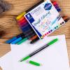 imageSTAEDTLER Doubleended Brush Marker Brush Letter Duo Creative Lettering Flexible and Fine Tip Blendable Ink Set of 12 Assorted Colors 3004TB12A6Modern
