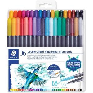 imageStaedtler 3001 TB36 ST DoubleEnded Watercolour Brush Pen 36 Count Pack of 1 Multicolor1 Count Pack of 1