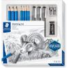 imageSTAEDTLER Mars Lumograph Art Set  Drawing Kit with Charcoal and Graphite Drawing Pencils Blending Stump Kneadable Eraser and Dual Hole Sharpener 61 100CSketching set