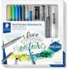 imageSTAEDTLER Mars Lumograph Art Set  Drawing Kit with Charcoal and Graphite Drawing Pencils Blending Stump Kneadable Eraser and Dual Hole Sharpener 61 100CHand lettering and watercolour set