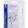 imageSTAEDTLER Math Set  4 pc Geometry Kit for Students  School Supplies with Clear Protractor 6in Ruler ampamp 2 Triangles  Metric ampamp Imperial Scales