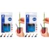 imageSTAEDTLER Metal Double Hole Sharpener with Oval Tub  Manual Pencil Sharpener for Regular ampamp Large Pencils Makeup Pencils  2 Sizes with Hinged Lid Assorted Colors1 Count Pack of 2