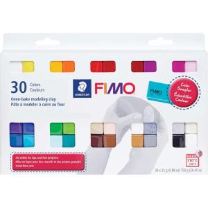 imageSTAEDTLER FIMO Soft OvenBake Polymer Modeling Clay 30 Piece Starter Kit for Jewelry Scultpting and Crafting for Beginners Assorted Colors 088 oz Blocks Adult Crafts and Creative Gifts