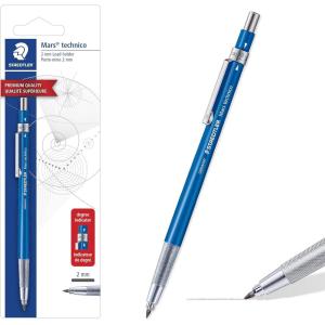imageSTAEDTLER Mars Tehnical Mechanical Pencil 2mm 2 Lead Holder with Builtin Sharpener  Drawing ampamp Sketching Pencil with Metal Clip ampamp PushButton Lead AdvancePencil