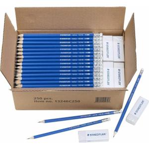 imageSTAEDTLER Norica 2 HB Pencils Class Pack with Erasers 144Count School Supplies Set BreakResistant Lead Presharpened bulk back with PVCFree Erasers1 Count Pack of 270
