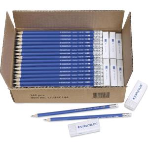 imageSTAEDTLER Norica 2 HB Pencils Class Pack with Erasers 144Count School Supplies Set BreakResistant Lead Presharpened bulk back with PVCFree Erasers1 Count Pack of 156