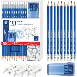 imageSTAEDTLER Norica 2 HB Pencils Class Pack with Erasers 144Count School Supplies Set BreakResistant Lead Presharpened bulk back with PVCFree Erasers1 Count Pack of 101