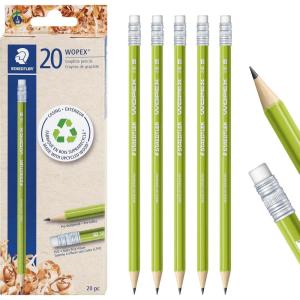 imageSTAEDTLER WOPEX PreSharpened 2 Pencils Pack of 10  Ergonomic Triangular Shape BreakResistant NonSlip Surface WoodPolymer PVCFree Eraser Tip20 Count