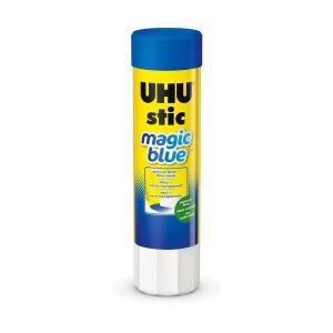 imageUHU Colored All Purpose Glue Stick 12Pack Blue Applies ampamp Dries Clear 141oz  NonToxic Washable Permanent Strong Bond SolventFree with Screw Cap029 oz