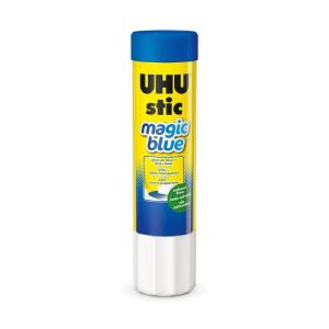 imageUHU Colored All Purpose Glue Stick 12Pack Blue Applies ampamp Dries Clear 141oz  NonToxic Washable Permanent Strong Bond SolventFree with Screw Cap074 oz