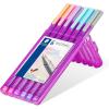 imageStaedtler triplus fineliner Triangular Pens 03mm Includes Easel Case for Home ampamp Travel 6 Pastel Colors 334 SB6 PAPastel in Pink Box