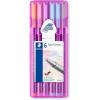 imageStaedtler triplus fineliner Triangular Pens 03mm Includes Easel Case for Home ampamp Travel 6 Pastel Colors 334 SB6 PAPastel in Pink Box