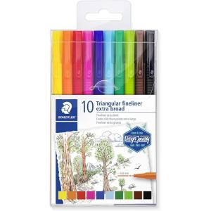 imageStaedtler triplus broadliner Marker Pen for Drawing Drafting Journaling Pack of 10 Assorted Colors 338 TB10C