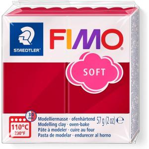 imageSG Education FIMO 8020 0 Fimo Soft Modelling Clay 57 g WhiteCherry Red