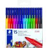 imageSTAEDTLER fibertip pens triplus color 1mm pressureresistant tip washable ink triangular barrel set of 15 vibrant colors assorted 323 TB15LU