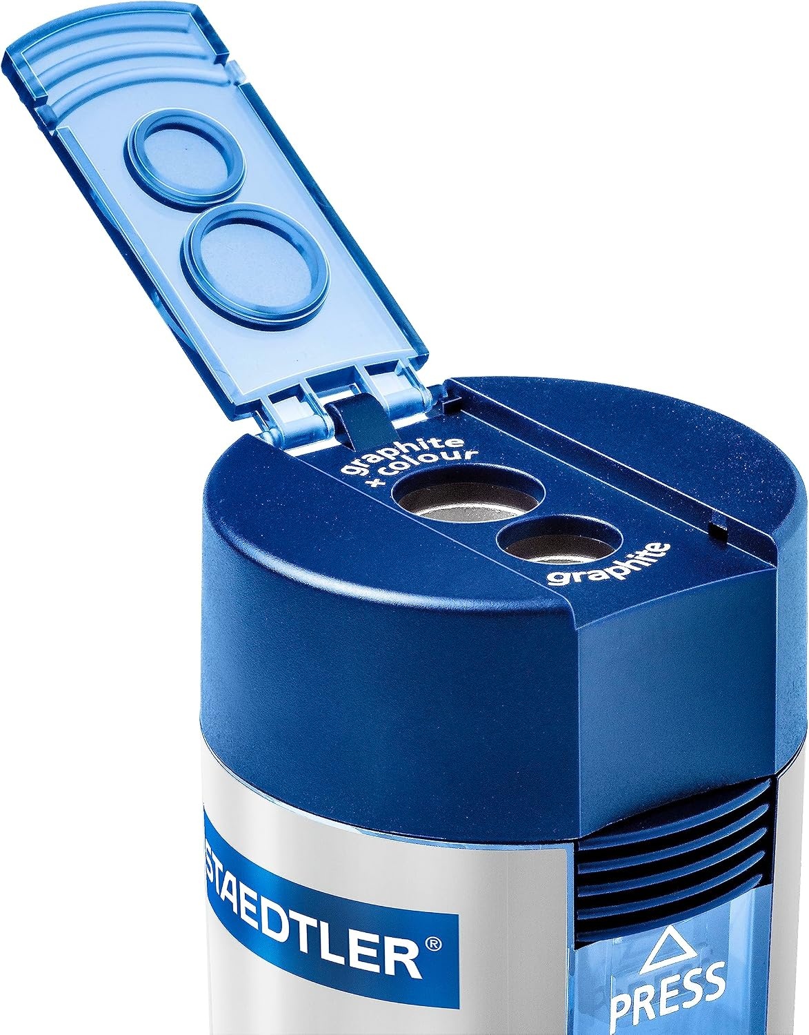image:imageSTAEDTLER DoubleHole Tub Pencil Sharpener 6 Pack  Dual Size Manual Sharpener for Standard Graphite amp Colored Pencils Compact Design1