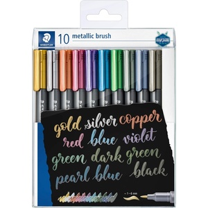 image:imageSTAEDTLER 8321 TB10 metallic brush pens wallet of 10 assorted colours
