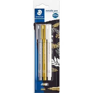 image:imageSTAEDTLER 8323S BK5 Metallic Markers  Assorted Colours Pack of 5assorted